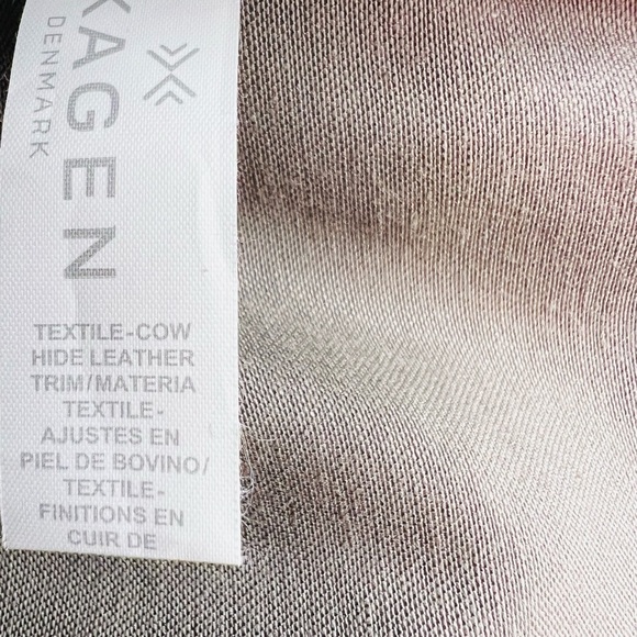 SKAGEN BEAUTIFUL LEATHER AND COTTON BLACK AND WHITE STRIPED BACKPACK - Picture 5 of 16